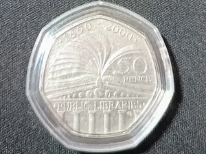 2000 50p Public Libraries ref:R21 Sp#H11 in openable capsule - Picture 1 of 2