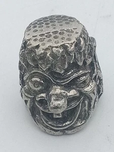 Vintage Tinn Perr Solid Pewter Viking Warrior Troll Thimble Norway Heavy  - Picture 1 of 5