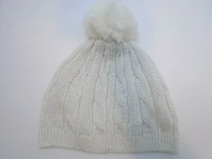 Gymboree Kids' cream white silver Beanie Winter Hat - Size small - Picture 1 of 3