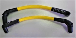 TWISTED 12mm YELLOW SPARK PLUG WIRES HARLEY SOFTAIL DYNA SPORTSTER FXR TOURING  - Picture 1 of 3