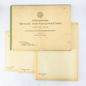 1907-1911 Stockholm Sweden Geodetic Formula Table Book w/ 3 Geodetic Survey Maps - Picture 1 of 7
