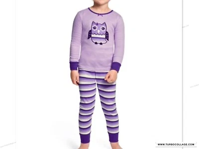 NUEVO PIJAMA GYMBOREE NIÑAS BÚHO PÚRPURA ROPA DE DORMIR NUEVO CON ETIQUETAS TALLA 6 Foto 1 de 4
