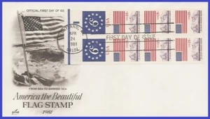 USA4 #1893a U/A ARTCRAFT FDC BKLT8  Flag and Anthem "Purple Mountain Majesties" - Bild 1 von 1