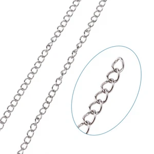10m/roll Stainless Steel Twisted Chains Curb Chains Soldered 4x3x0.6mm - Picture 1 of 7