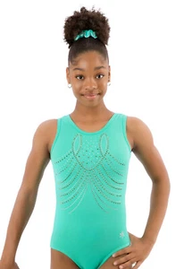 ¡NUEVO! Leotardo pacífico de diamantes de imitación para niñas de gimnasia o baile - Imagen 1 de 3