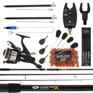 Carp Fishing Set up With 12ft 3 Peice Rod Reel Bite Alarm And Tackle & Bait - Picture 1 of 10