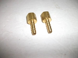 Lot of 2 - 104-04-04 - 1/4" x 1/4" Hose x Female NPT Plain Brass Hose Barb - Picture 1 of 5