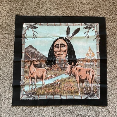 Pañuelo de motocicleta vintage años 90 nativo americano hecho en EE. UU. RN 16463 Foto 1 de 4