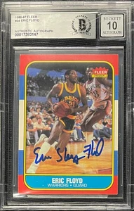 ERIC SLEPPY FLOYD SIGNED 1986 FLEER #34 CARD BECKETT GEM MINT AUTO GRADE 10 147 - Picture 1 of 2