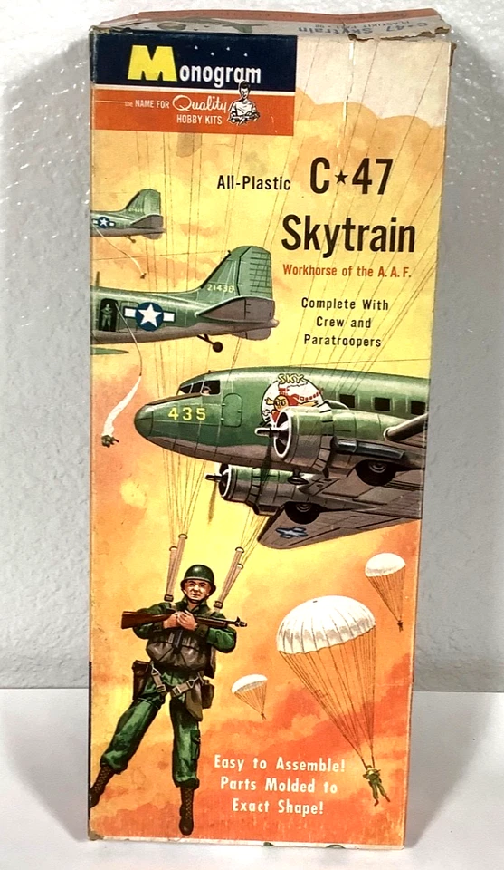 Kit Skytrain Monogram C*47 PA11*98 sin construir en caja original-1955 falta punta de ala Foto 1 de 4