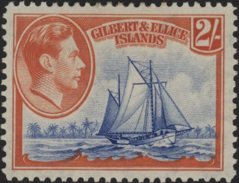 Sello Gilbert & Ellice Islands George VI 2s ultramar y naranja SG 52 como nuevo Foto 1 de 1