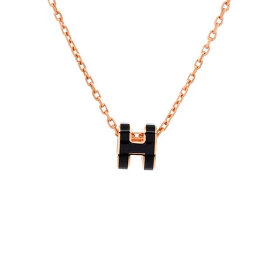 Hermes Pop H Pendant Chain Necklace Metal and Enamel Mini - Image 1 of 3