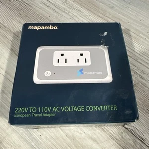 Mapambo VC250-W 220V to 110V Voltage Converter Us Europe TYPE C White - Picture 1 of 7