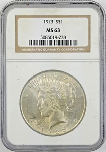 1923 Peace Silver Dollar MS63 NGC - Picture 1 of 2