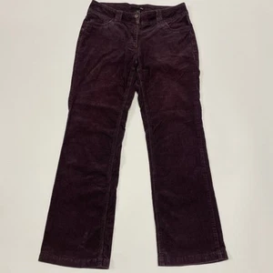 H&M Corduroy Trousers Womens W31 L29 Purple Cords Bootcut Casual Zip Fly - Picture 1 of 8