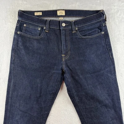 J Crew Jeans Mens 33x34 Blue 484 Slim Fit Japanese Kurabo Dark Wash Denim - Image 1 of 4