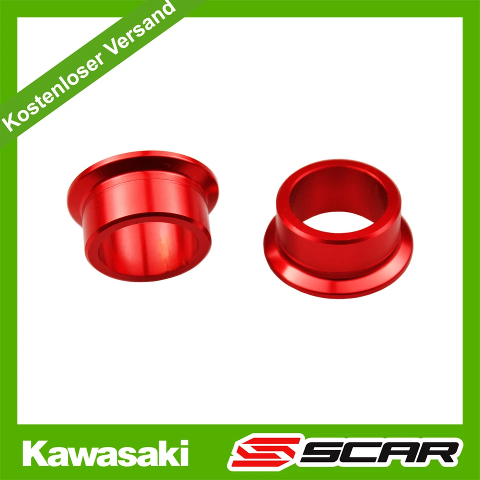 Rad Distanzhülsen HINTEN KAWASAKI KX 125 KXF 250 450 KX250F KX450F ROT SCAR - Bild 1 von 1