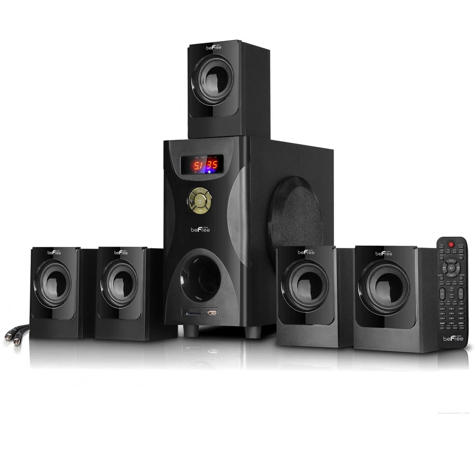 beFree Sound 5.1 Kanal Surround Sound Bluetooth Lautsprechersystem in Schwarz - Bild 1 von 1