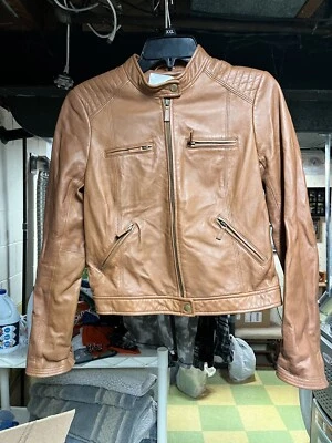 JOIE Camel Lamb Leather Jacket Size Small  - Imagem 1 de 4
