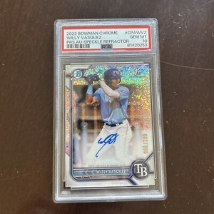 2022 Bowman Chrome Baseball Willy Vasquez Speckle 1st Auto /299 PSA 10 TB Rays