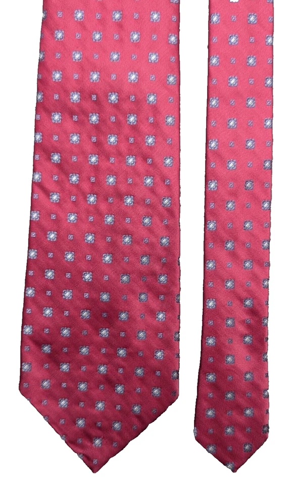 Gravata masculina vintage Brooks Brothers lã dourada feita à mão seda rosa década de 1980 - Imagem 1 de 4