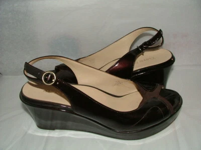WOMENS TARYN ROSE SLINGBACK SIZE 8 B PATENT LEATHER BROWN SOLID #325 - Image 1 of 4