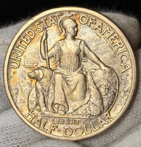 1935 S 50c San Diego Commemorative Half Dollar Nice AU with Toning - Picture 1 of 2