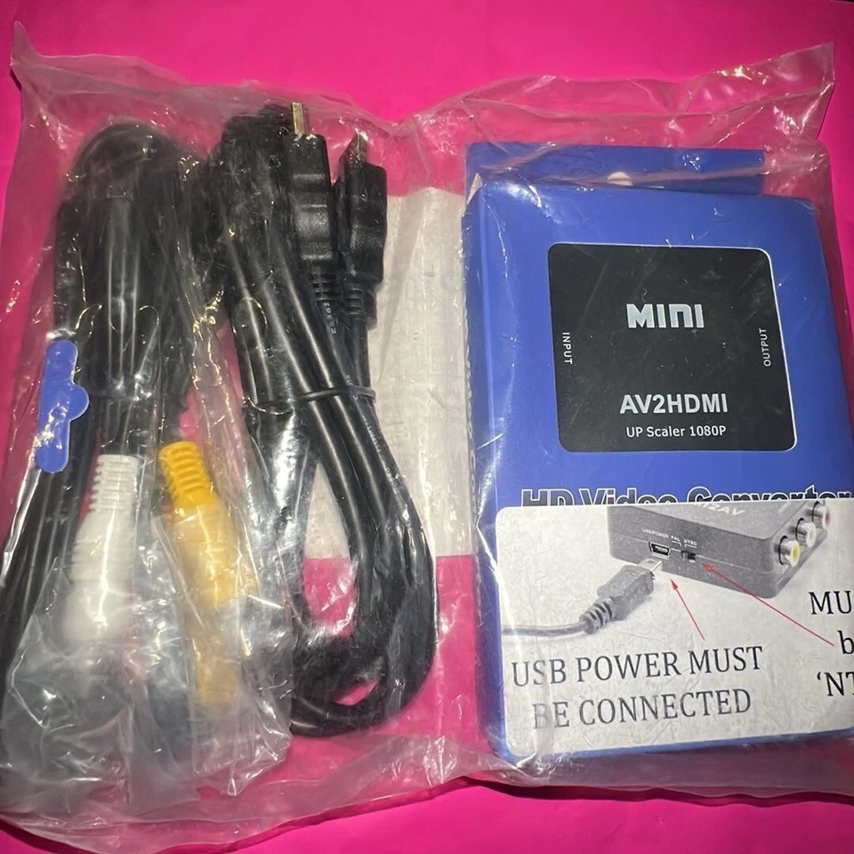 RCA to HDMI 1080P HD Converter Composite Audio Video Adapter AV2HDMI - Image 1 of 1