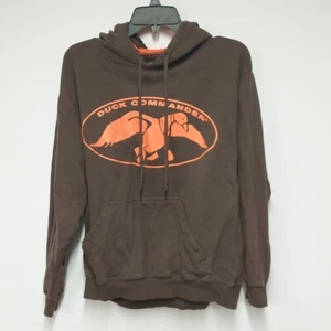 Duck Commander Hoodie Mens M Pullover Brown Sweatshirt Duck Dynasty Orange Logo - Picture 1 of 4