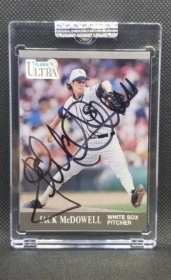 Jack McDowell 1991 Fleer Ultra Signed On Card  Auto AU IP - Image 1 of 4