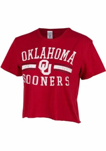 Oklahoma Sooners Womens Crimson Divine Short Sleeve T-Shirt - Picture 1 of 2
