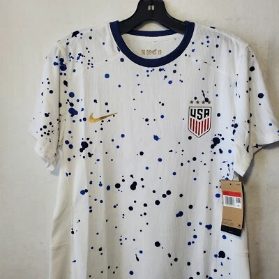 USWNT USA Women's Soccer Blank Jersey White Large Logo Splash Short Sleeve NWT  - Image 1 of 4