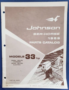 1969 Johnson Sea-Horse Parts Catalog 33hp 33R69A-33RL69A-33E69A-33EL69A Final 1E - Picture 1 of 6