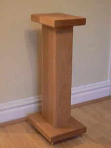 Solid Oak Wood speaker stands RC60 Deluxe, With Adjustable Spiked Feet - Picture 1 of 3