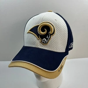 St. Louis Rams Hat Adjustable Reebok Blue White Hook & Loop NFL Equip Big Logo - Picture 1 of 10