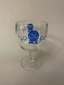 Vaso de cerveza Pabst Blue Ribbon, vaso de huella digital, vaso de cerveza PBR, copa PBR, excelente condición - Imagen 1 de 6