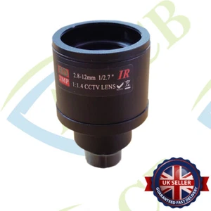1/2' 2 MEGA PIXEL 2.8-12mm IR CCTV CAMERA LENS M12X0.5 MOUNT MANUAL IRIS - Picture 1 of 1