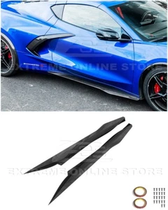 For 20-Up Corvette C8 | Z06 Style Hydro-Dipped Carbon Fiber Side Skirts Panel - Picture 1 of 17