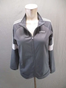 ADIDAS Size 14/16 Kids Unisex Gray Full Zip Stand Collar Pocket Track Jacket 798 - Picture 1 of 8