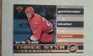 2001-02 Titanium Three Star Selections Eric Cole Card 23