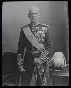 Glass Magic Lantern Slide LORD ROBERTS VC PORTRAIT C1890 PHOTO VICTORIA CROSS - Picture 1 of 2