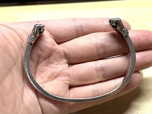 Solid 925 Sterling Silver Mens Heavy Unique Fist Torque Bangle Cuff Bracelet - Picture 1 of 10