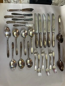27 Piece Vintage 1847 Rogers Bros. Plate Silverware Ambassador Pattern Flatware - Picture 1 of 19