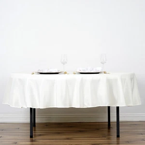10 IVORY CREAM 90" ROUND POLYESTER TABLECLOTHS Wholesale Tabletop Decorations - Picture 1 of 6
