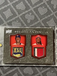 2008 Upper Deck Premier Ken Griffey Jr. Torii Hunter Combos Dual Patch /50 LOGO - Picture 1 of 2