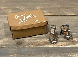 2010 Silver Open Toe Heels with box Barbie doll Louboutin Shoe Collection Shoes - Imagen 1 de 6