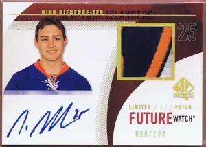 NINO NIEDERREITER 2010-11 SP AUTHENTIC FUTURE WATCH 3C PATCH ROOKIE 10-11 UD - Picture 1 of 1