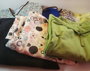 Medical Scrubs Large 10 Piece Mixed Lot In Various Large Sizes 9 Tops 1 Bottom 