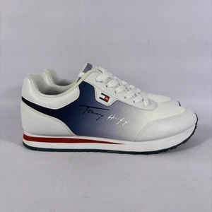 Tommy Hilfiger LACES Womans Sz 9M White/Blue Lace Up Comfort Sneakers-NEW W/ DF - Picture 1 of 22