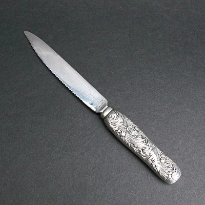 Cuchillo de fruta con monograma Crisantemo de Tiffany de plata de ley de 7 3/8" Foto 1 de 4